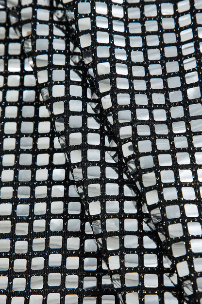 Damen Minirock Funkelndes Netz-Design