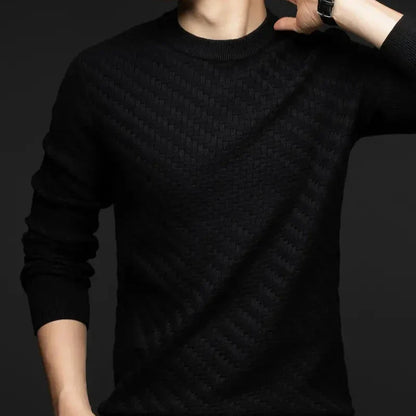 Damen Pullover Rundhals Strukturmuster