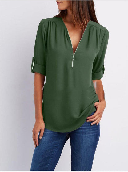 Norvielle Damen Bluse Lockere Stil