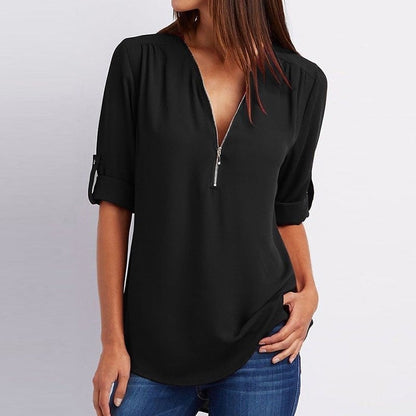 Norvielle Damen Bluse Lockere Stil