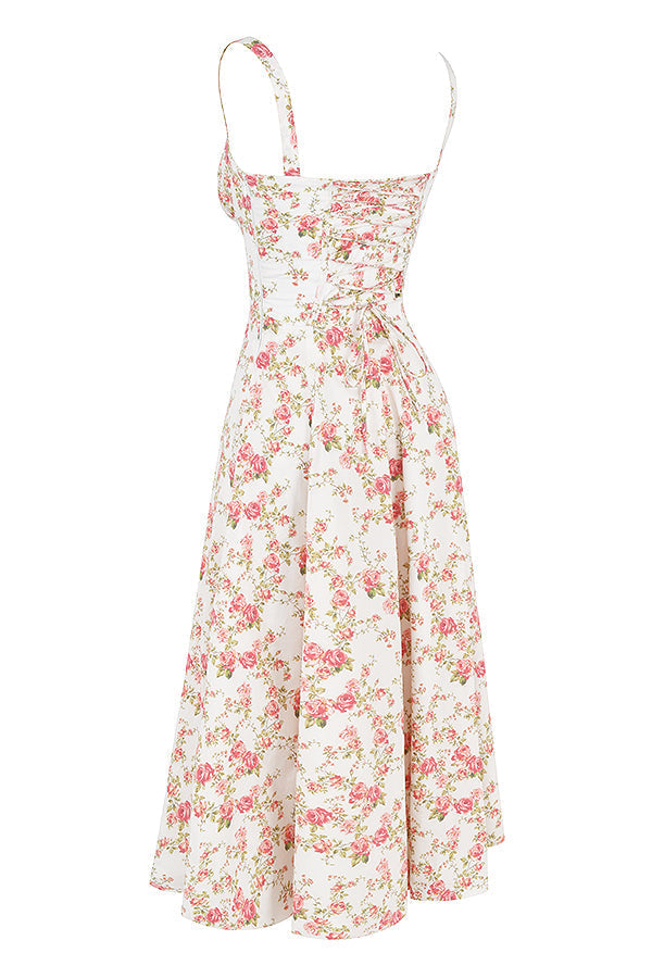 Fuchsia Damen Midikleid Taillenformend