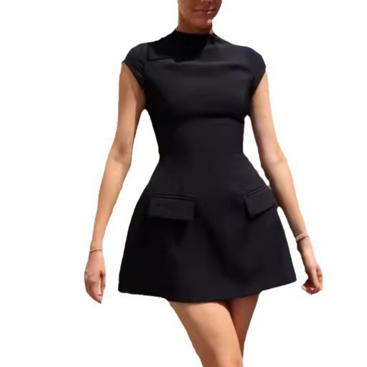 Damen Taillenkleid Taschen-Design