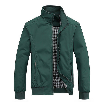 Leichte Übergangsjacke Stehkragen Freizeitjacke Outdoor Schwarz - Norvielle