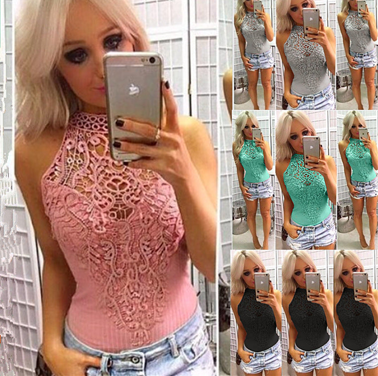 Damen Hochgeschlossener Body mit Spitzenapplikationen Norvielle - Norvielle