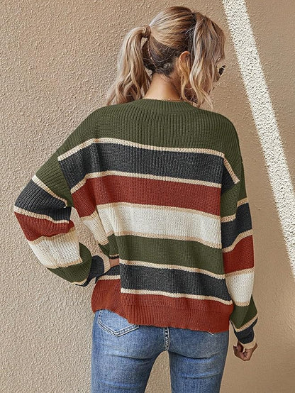 Serenelle Damen Oversize-Pullover Strick Weich Grau