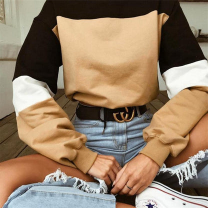 Damen Sweatshirt Sportlich Blockstreifen Norvielle