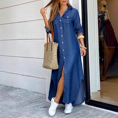 Damen Hemdkleid Modestil Baumwolle