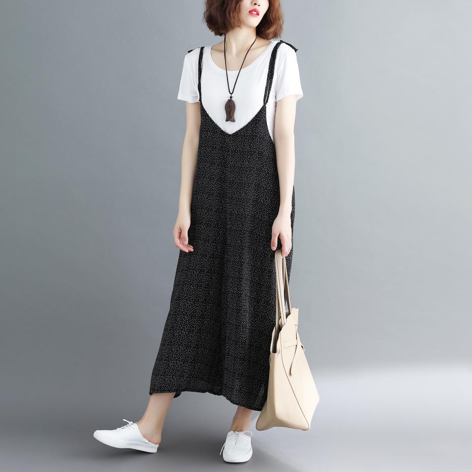 Damen Maxikleid V-Ausschnitt Spaghetti-Träger Norvielle