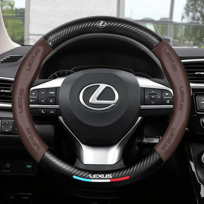 Leder Auto Lenkradbezug 3D Prägung Anti-Rutsch Kohlefaser