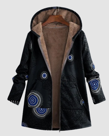 Damen Winterjacke Blumenmuster