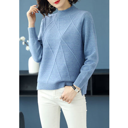 Damen Strickpullover Seitliche Knöpfe Romana