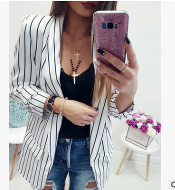 Damen Blazer Streifen-Look Komfortpassform