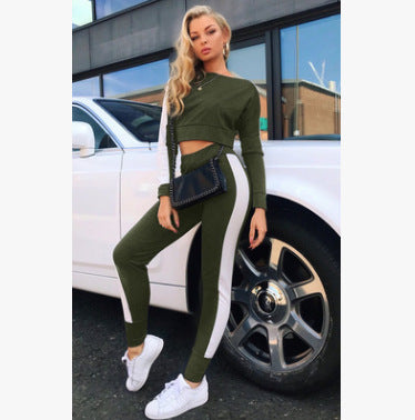 Damen Sportliches Freizeit-Set Crop- und Hose