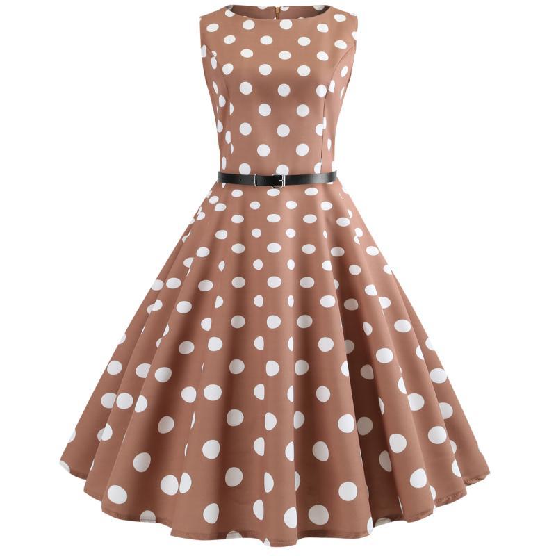 Damen Retro Swingkleid Weiter Rock Klassisches Punktenmuster - Norvielle