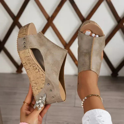 Luna Damen Orthopädische Sandalen Keilabsatz
