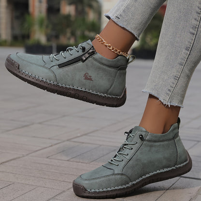 Damen Bequeme Schnürschuhe Reißverschluss