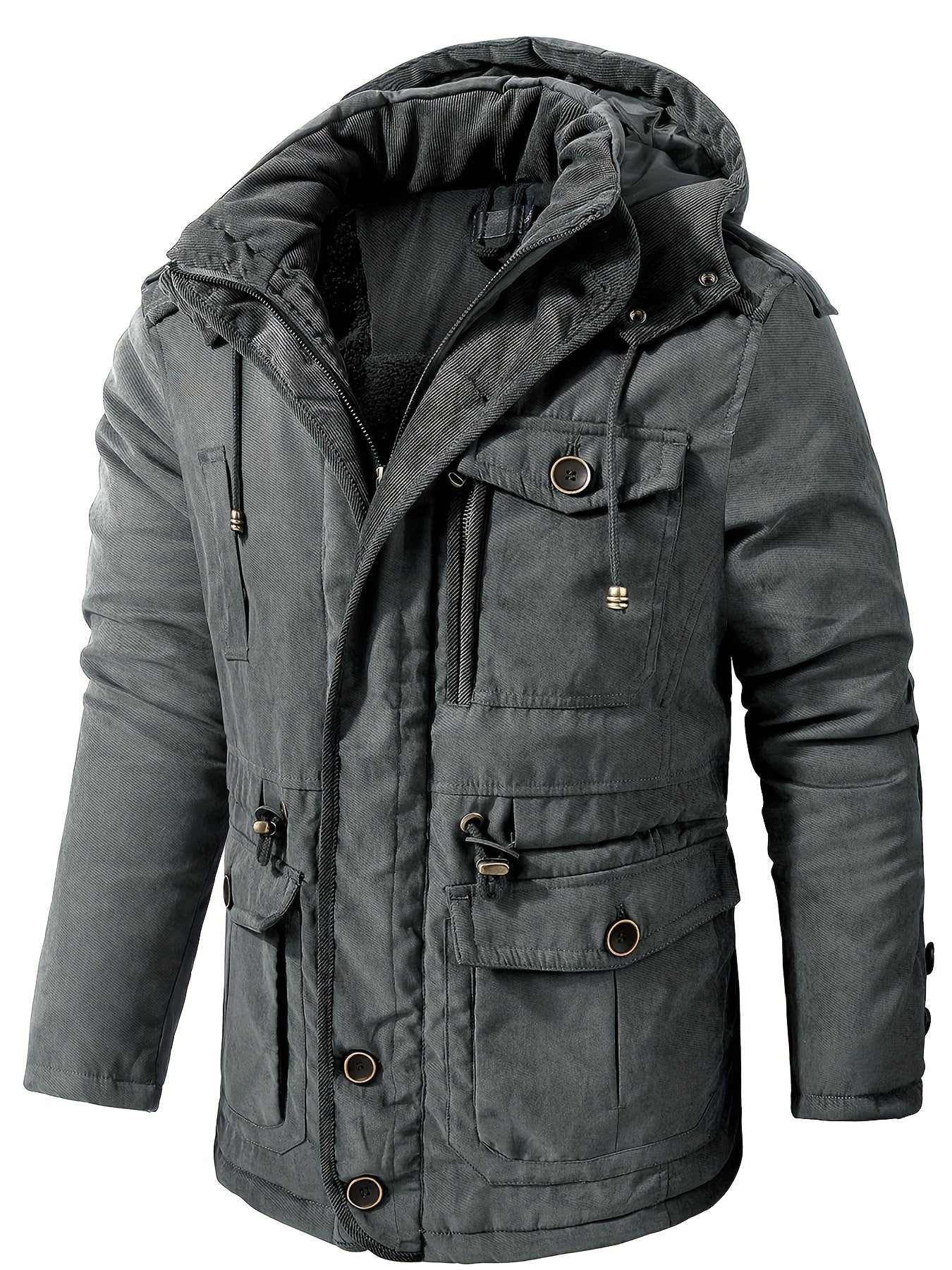 Herren Winterjacke Kapuze Warm Isoliert