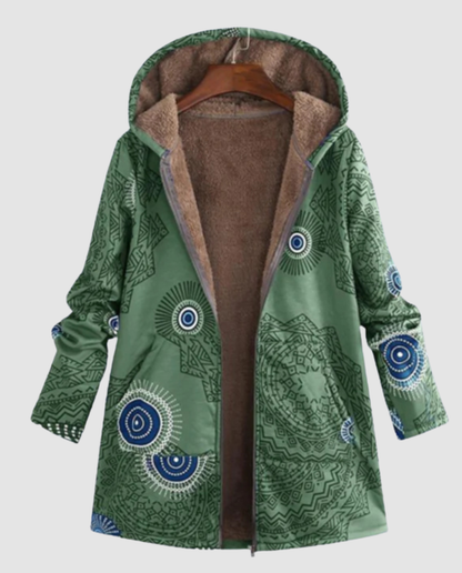 Damen Winterjacke Blumenmuster
