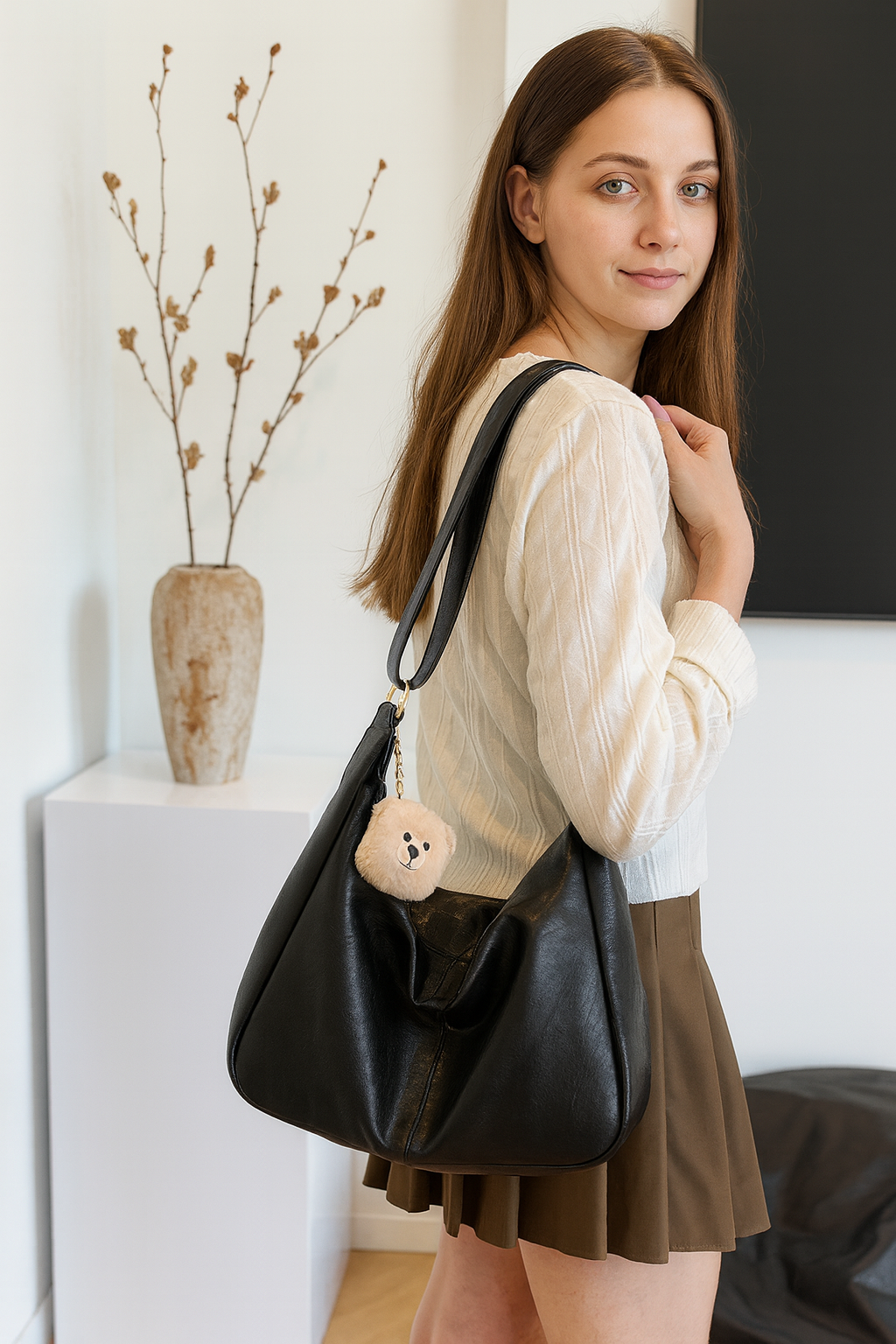 Damen Hobo Handtasche Leder Lässig