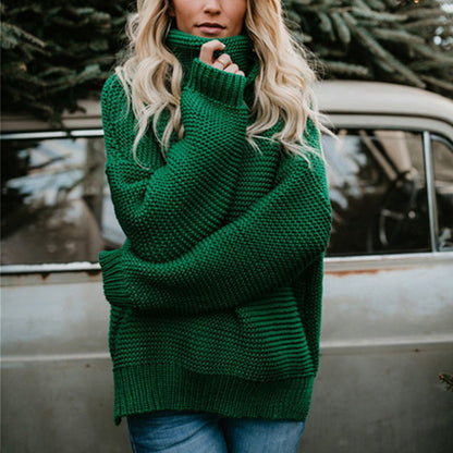 Damen Strickpullover Bequem Hochkragen Struktur Norvielle