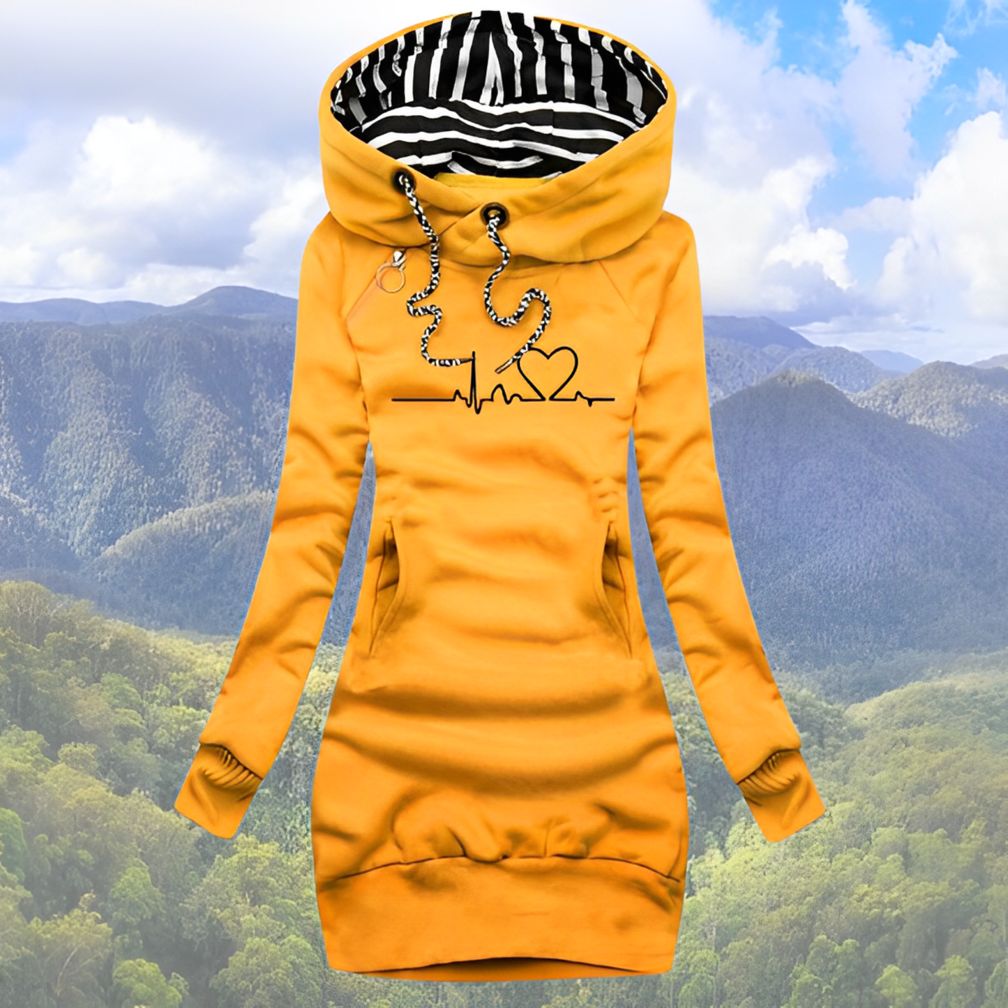 Norvielle Damen Kapuzenpullover Mit Herz-Motiv