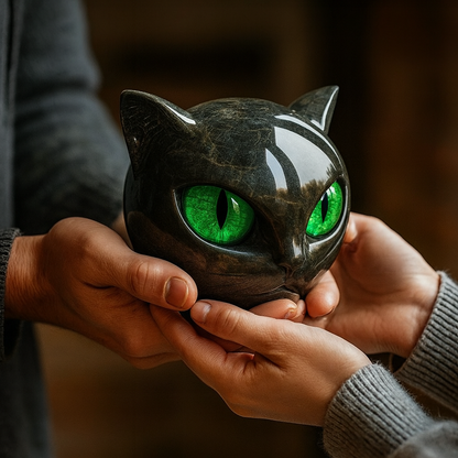 Mystica e Wächterkatze Steinfigur