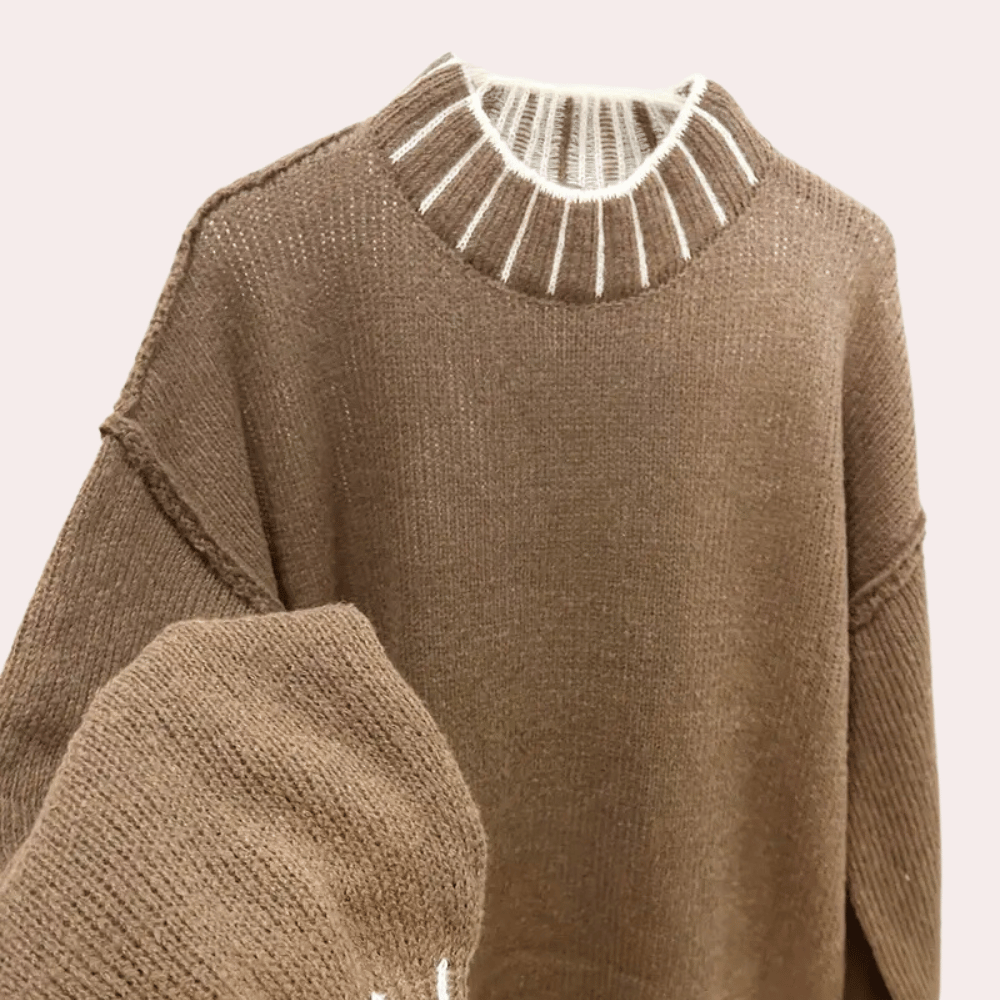 Damen Oversized Rollkragen Strickpullover Weich
