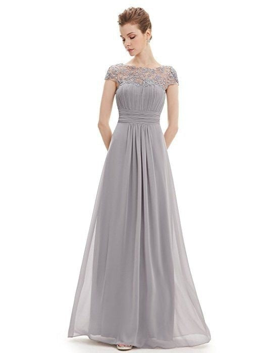 Damen Maxikleid Spitzenoberteil Fließender Rock Norvielle
