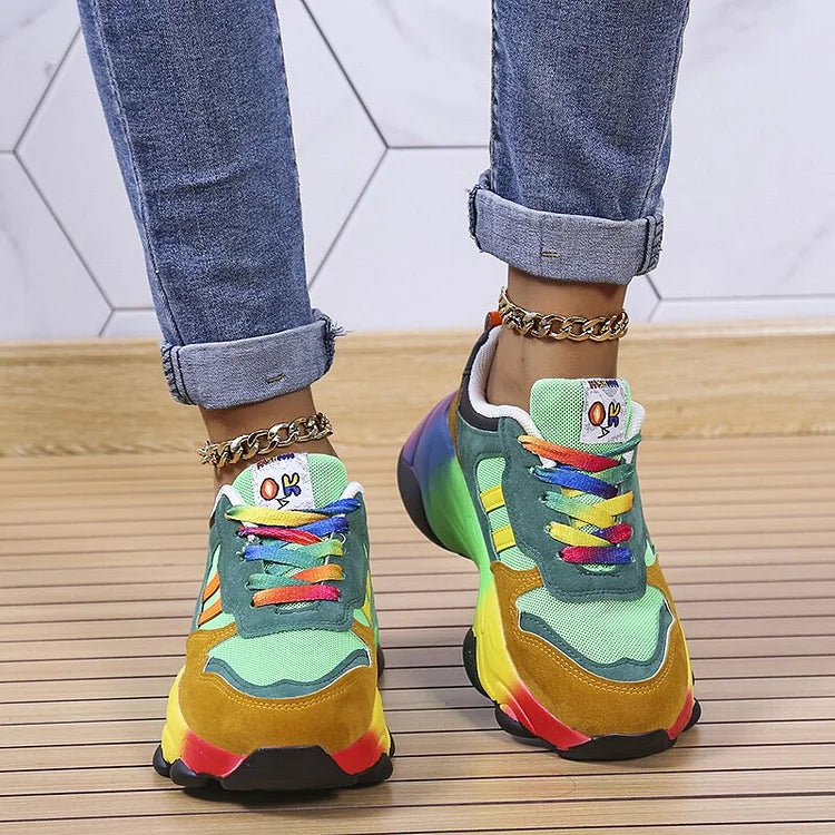 Norvielle Damen Regenbogen Sneaker