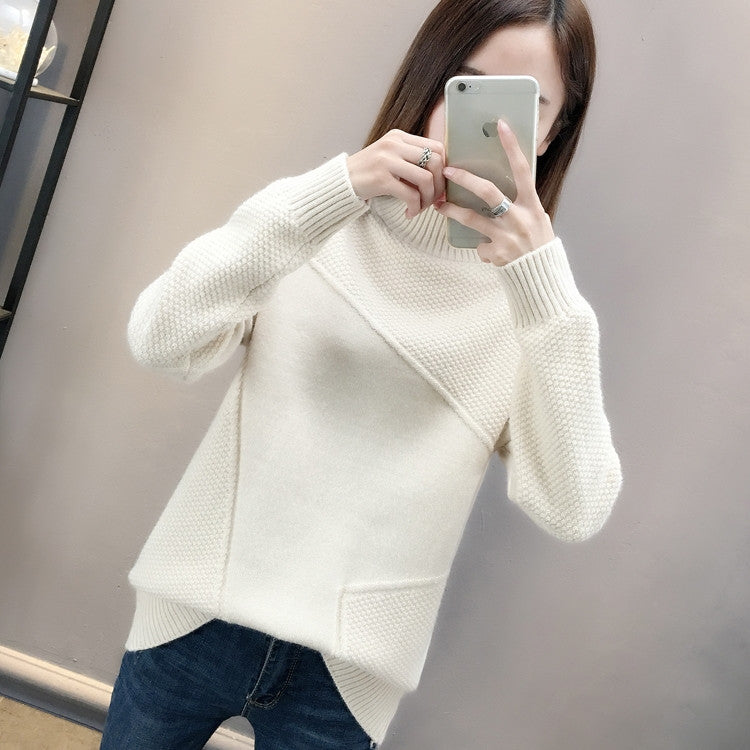 Damen Pullover Hochschulter Norvielle Strukturiert