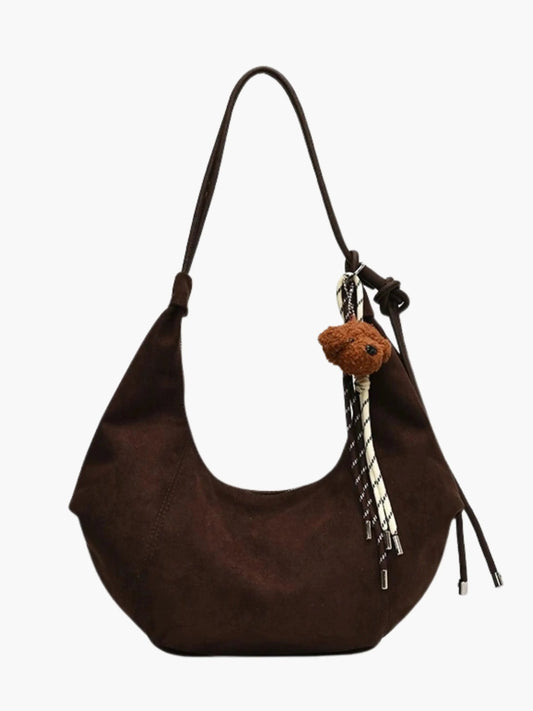 Amalia Damen Hobo Tasche Wildleder Boho Chic Braun - Norvielle