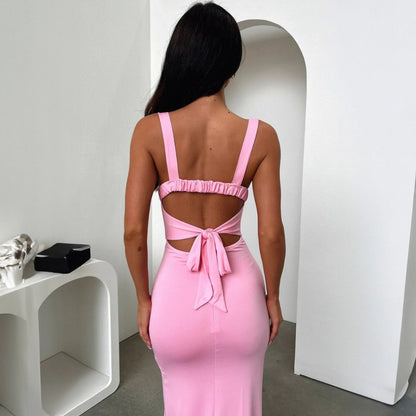 Norvielle Damen Kleid mit Geteilten Hosenträgern