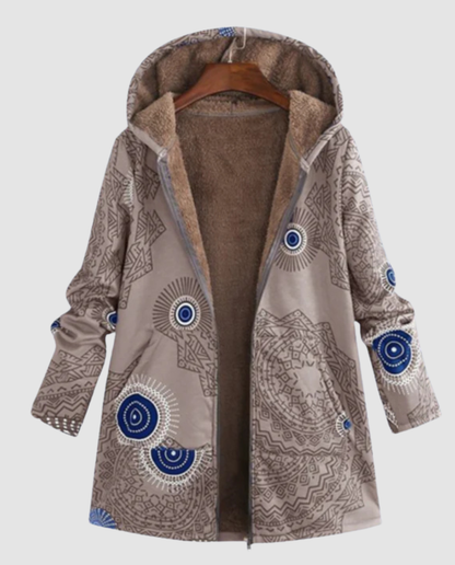 Damen Winterjacke Blumenmuster