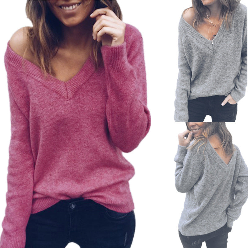 Damen Pullover V-Ausschnitt Lässiger Schnitt Norvielle - Norvielle