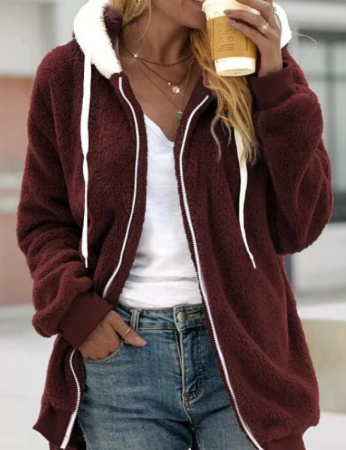 Norvielle Damen Teddy-Fleece-Hoodie Extra Warm
