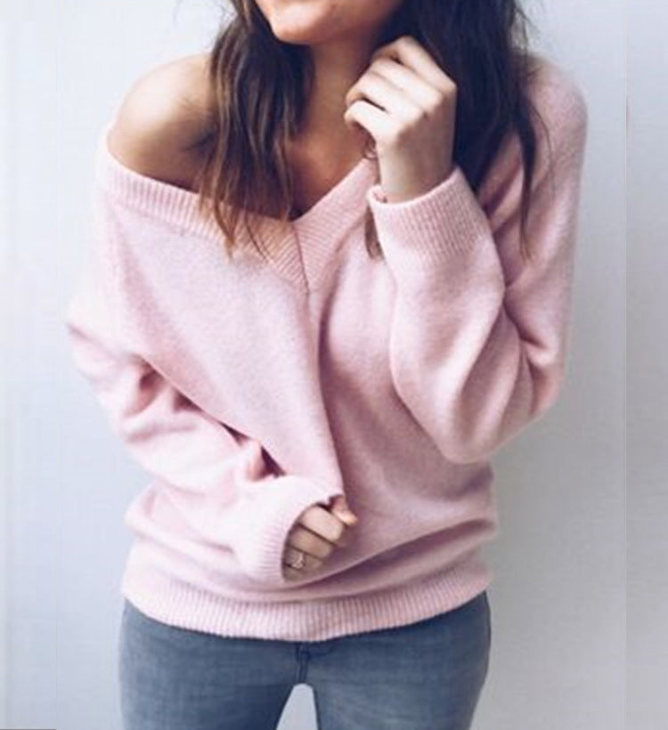 Damen Pullover V-Ausschnitt Lässiger Schnitt Norvielle