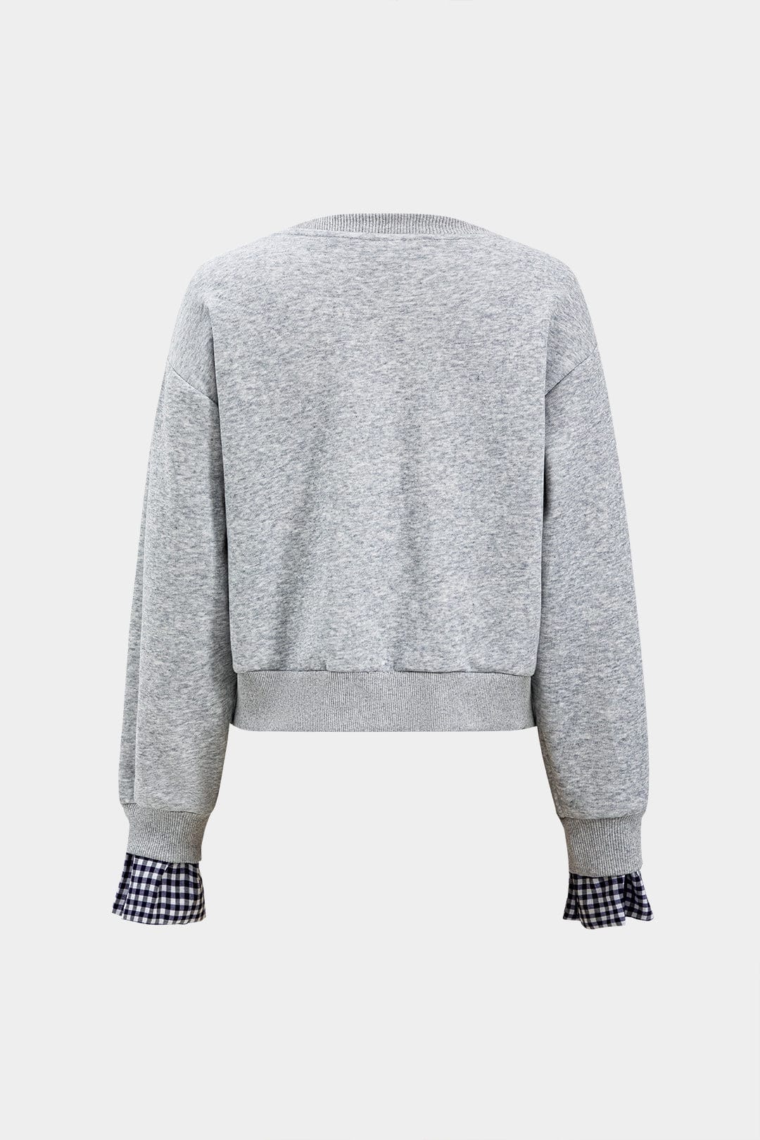 Damen Zweiteiliges Sweat-Set Kariert Grau