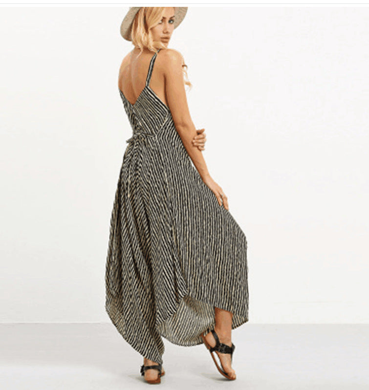 Damen Jumpsuit Asymmetrisch Weites Bein