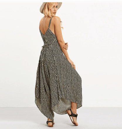 Damen Jumpsuit Asymmetrisch Weites Bein