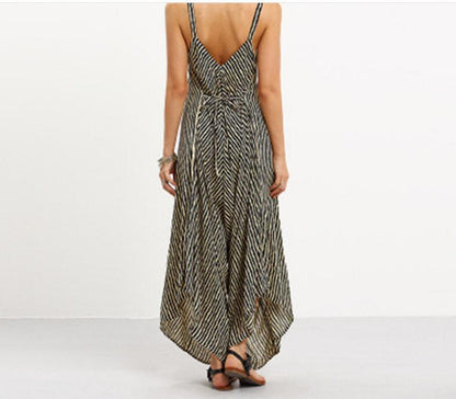Damen Jumpsuit Asymmetrisch Weites Bein