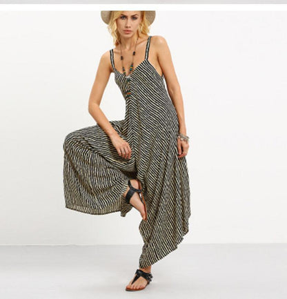 Damen Jumpsuit Asymmetrisch Weites Bein