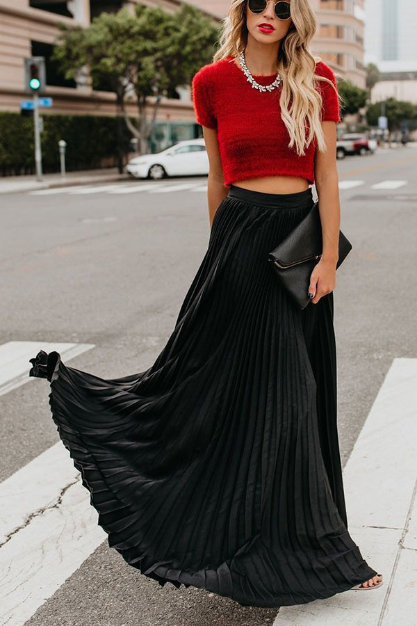 Norvielle Damen Maxi Rock Plissiert für Eternity