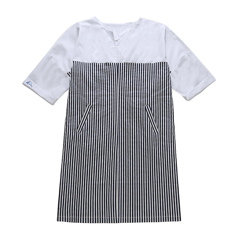 Damen Hemdkleid Gestreift Kurzärmelig Norvielle
