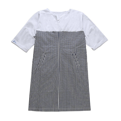 Damen Hemdkleid Gestreift Kurzärmelig Norvielle