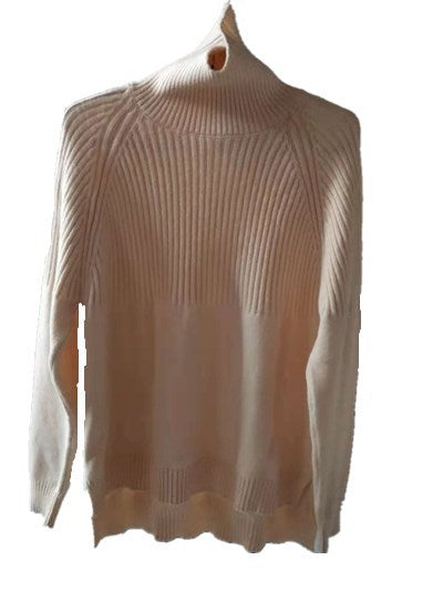 Damen Strickpullover Rippstruktur Hochkragen Norvielle