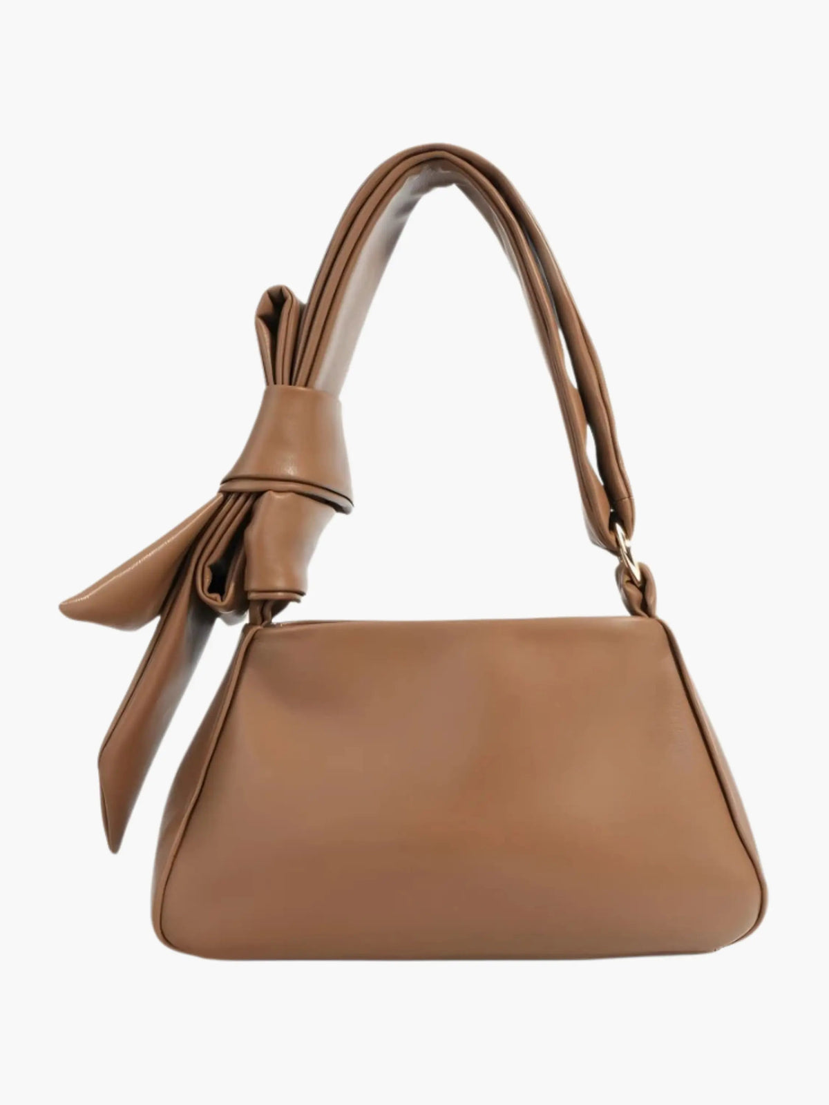 Leder Schultertasche Damen Minimalistisch Braun - Norvielle