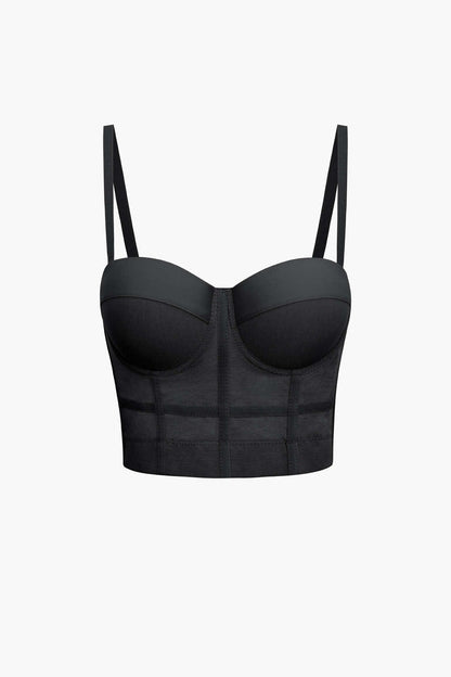 Damen Bustier- Figurbetonter Bügel-BH transparentes Mesh