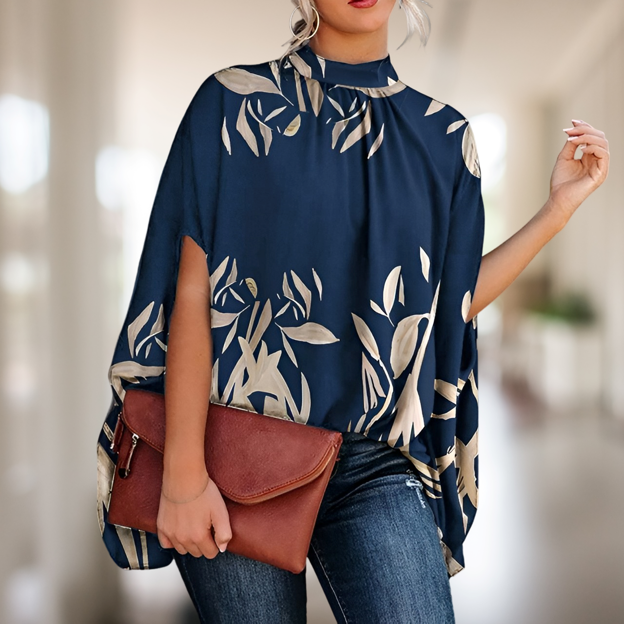 Damen Bluse Ausgestellter Schnitt