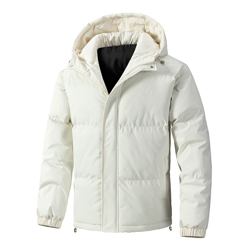 Herren Winterjacke Gewatteert Mit Kapuze Schwarz - Norvielle