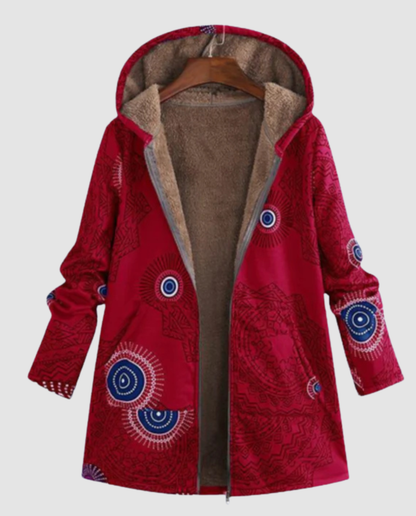 Damen Winterjacke Blumenmuster